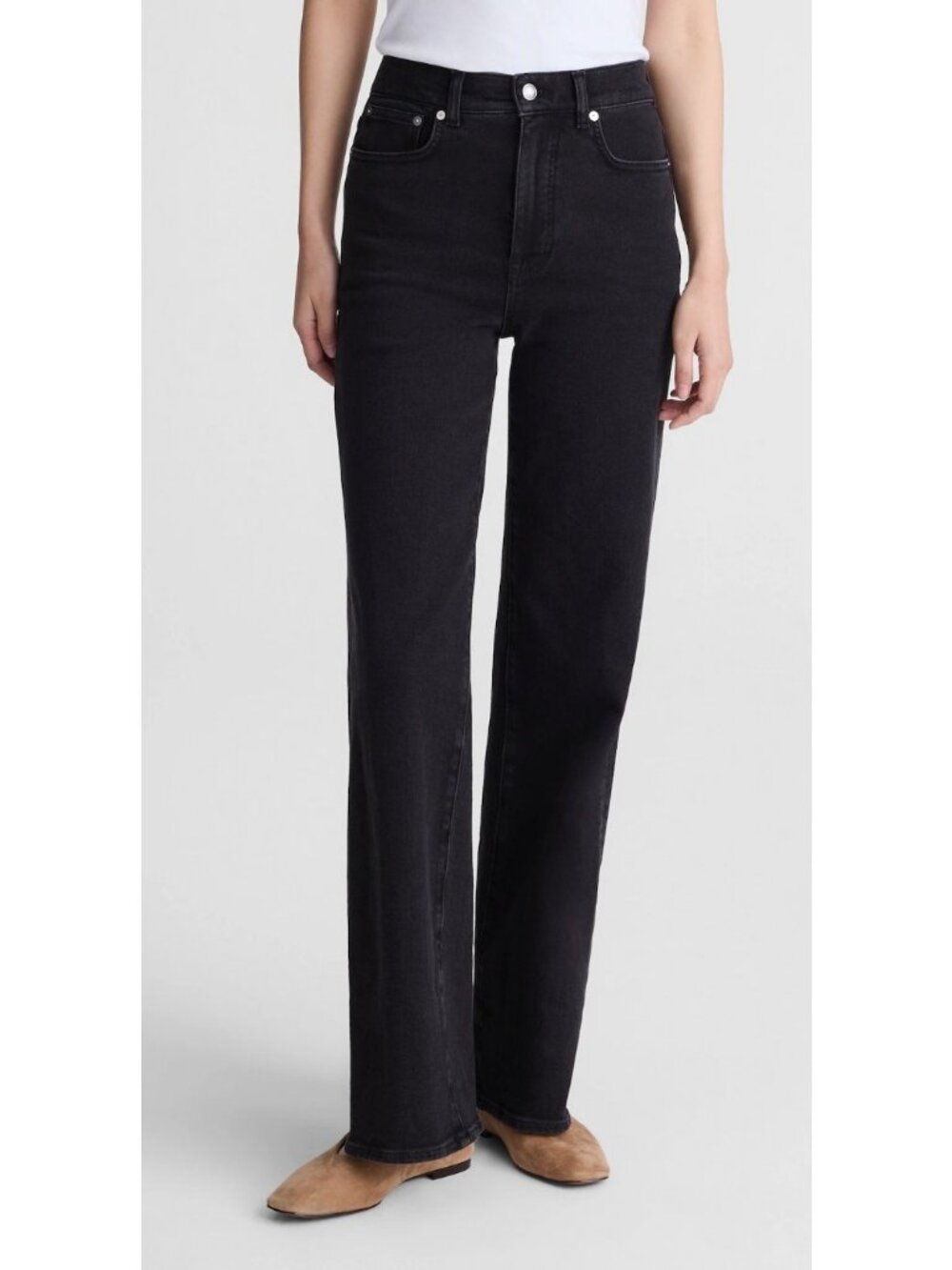 Madewell The Wide-Leg Jean in Super Stretch Denim Black Size 27 NWT